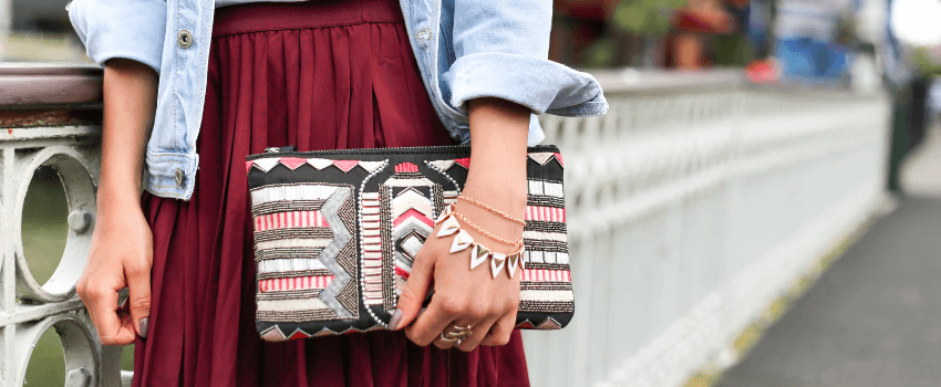 woman holding handbag