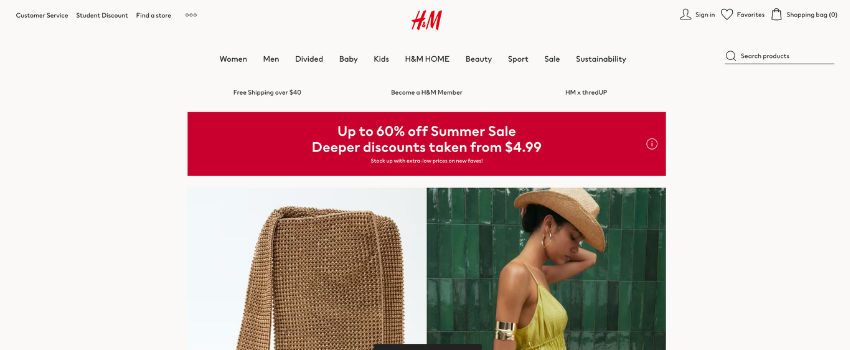 H&M cheap clothing store